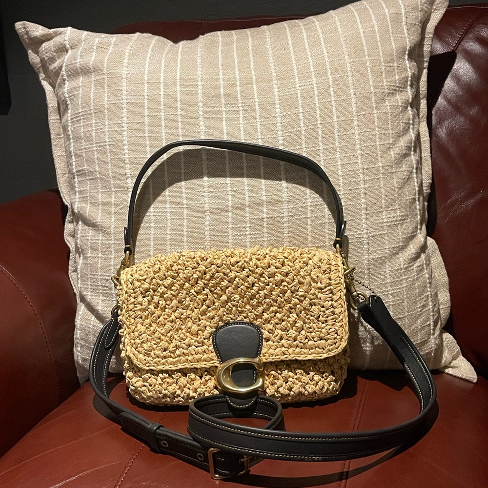 Coach Woven Tan and Black Women's Bag